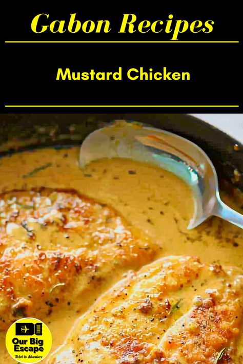 Mustard Chicken Gabon Recipes for Dinner - Tourists in Gabon enjoy the French and continental-style food served in most hotels and restaurants. But, there is more about Gabonese recipes. It can be described in a few words: distinctive and delicious. Country Cupboard Recipes, Gambian Food Recipes, Chicken Continental Recipe, Chicken Guisantes, Bonchon Chicken Recipe, Domican Republic Food, Gogugang Chicken, Gambian Food, Durban Chicken Curry Recipe South Africa