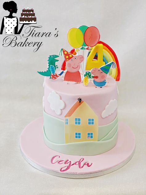 Peppa Pig Cake Birthday, Pepa Pig Cake Girls, Pepper Pig Birthday Cake, Peppa Birthday Cake, Pepa Pig Birthday Cake, Peppa Pig Cake Ideas, Peppa Pig Theme Cake, Tortas Peppa Pig, Peppa Cake