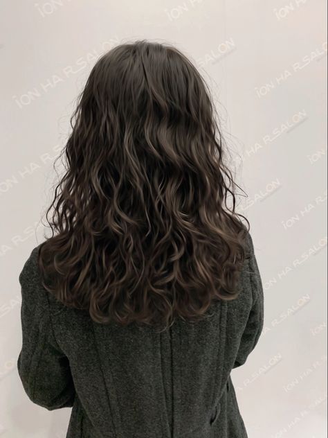 2c Hair With Layers, Long Layers Naturally Wavy Hair, 2b Hair Haircuts, Lose Perms For Medium Length Hair, Haircuts For Thick Hair Wavy, Wavy Perm Long Hair, 2b Haircut Medium, Korean Perm Medium Wavy Hair, Layered Perm