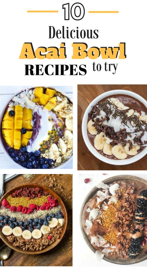 Easy Acai Bowl Recipes #recipes #timetocook #acai #fitness Playa Bowls Recipe, Acai Bowl Recipes, Gallbladder Recipes, Easy Acai Bowl, Acai Bowl Recipe Easy, Acai Recipes, Breakfast Vegetarian, Açaí Bowls, Acai Bowls Recipe