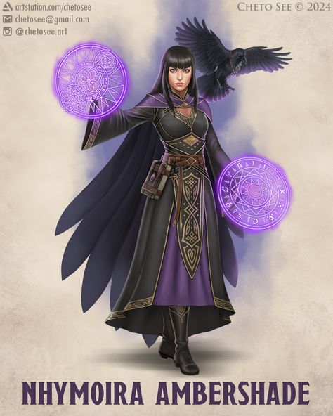 ArtStation - Nhymoira, Divination Wizard Egyptian Dnd, Wizard Rpg, Divination Wizard, Wizard Core, Wizard Dnd, Female Wizard, Dnd Wizard, Time Magic, D D Races