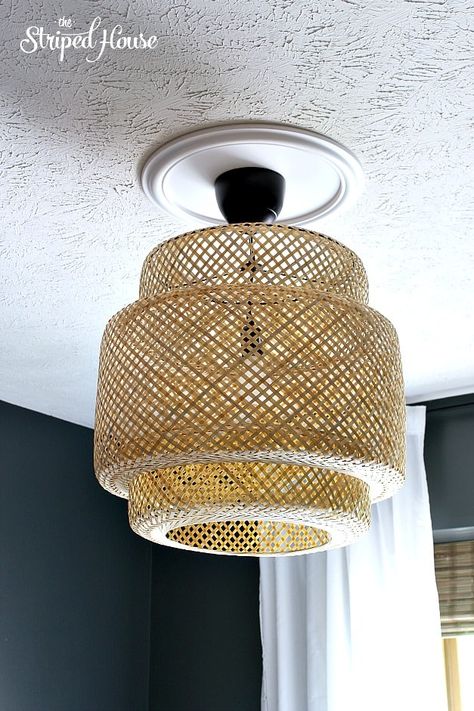 Dana Rose, Ikea Chandelier, Ikea Wishlist, House Diys, Ikea Basket, Basket Chandelier, Chandelier Makeover, Flip Ideas, Guest Bedroom Makeover