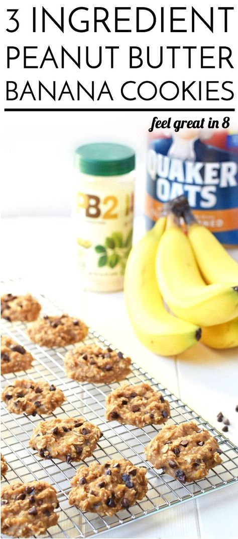 Pb Fit Cookies, Peanut Butter Powder Recipes, Cookies Banana, Pb2 Recipes, Peanut Butter Banana Cookies, Banana Cookie Recipe, Weight Watcher Desserts, Banana Butter, Banana Oat