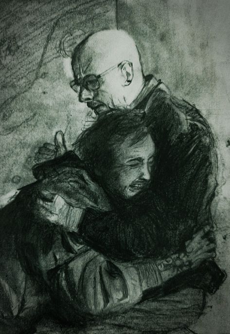 Jesse con walter destrozado, fanart Walter Hugging Jesse, Breaking Bad Dibujo, Walter Breaking Bad, Breaking Bad Fanart, Bad Drawings, Call Saul, Walter White, Alien Vs, Ben Barnes