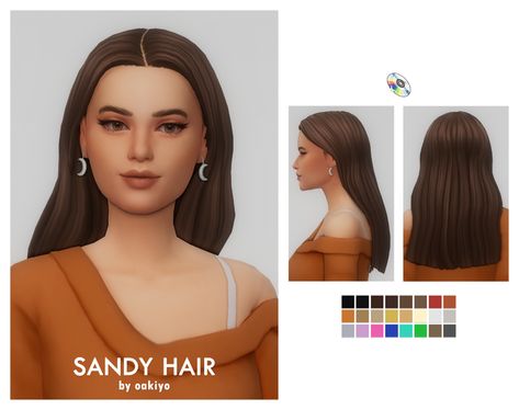 Sleek Long Hair, Sandy Hair, San Myshuno, Cc Hair, Pelo Sims, Sims 4 Cc Skin, Play Sims, Sims 4 Mm, Female Hair