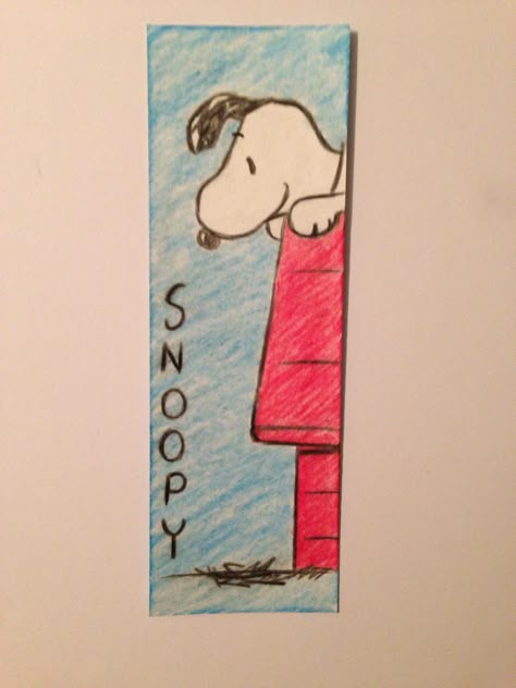 My snoopy bookmark #mybookmarks Snoopy Bookmark, Book Marks Design Ideas, Disney Bookmarks, Snoopy Drawing, Bookmarks Ideas, Handmade Bookmarks Diy, Felt Bookmark, Diy Crafts Bookmarks, Creative Bookmarks