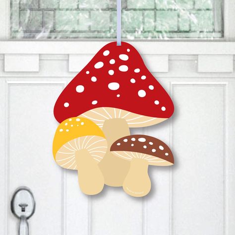 PRICES MAY VARY. Wild Mushrooms Front Door Decor – 1 Piece Sign INCLUDES 1 sign plus satin ribbon for hanging. Requires some easy assembly. This red toadstool sign is an attractive way to welcome everyone to your home in style! DOOR-TASTIC: Wild Mushrooms Front Door Decor – 1 Piece Sign is SIZE 10.75 inches wide x 13.75 inches high. Made of sturdy PVC Material with single-sided print, this sign is a spectacular accent to any front door—at home or at work! Can also be hung inside to dress up a ro Toadstool Party, Party Outdoor Decorations, Party Outdoor, Piece Sign, Mushroom Decor, Outdoor Decorations, Wild Mushrooms, Big Dot Of Happiness, Outdoor Parties