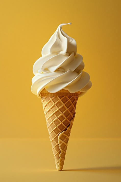 Horchata Ice Cream, Spaghetti Ice Cream, Licorice Ice Cream, Vanilla Soft Serve, Soft Serve Cone, Ice Cream Background, Light Yellow Background, Ice Cream Wallpaper, Food Photography Dessert