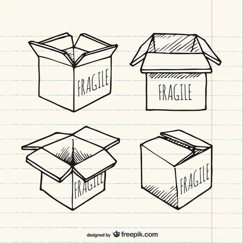 Fragile Packaging, Doodle Box, Vector Graph, Sketch Box, Time Tattoos, Drawing Practice, Couple Photo, Crystal Art, Free Vectors