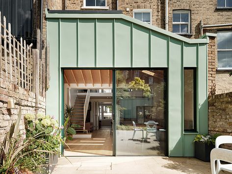 traditional london house gets eco-friendly upgrade with solar systems by forrester architects Dormer Roof, Pyramid Roof, Garden Room Extensions, London Residence, Holly House, Council House, Renovation Architecture, Room Extensions, Old School House