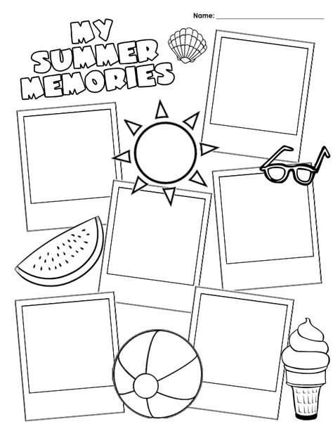 Fun back to school activity to share your summer memories! Back to School - My Summer Memories! Goodbye Summer Activities, My Summer Memories, All About My Summer Free Printable, First Lesson Activities Back To School, End Of Summer Coloring Pages, Summer Worksheets For Kids 1st Grade, 1st Day Of School Craft, End Of Summer Activities For Kids, End Of Summer Activities