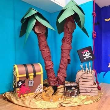 Actividades para Preescolar Pirate Scenery Set Design, Pirate Kindergarten, Pirate Wreath, Cardboard Pirate Ship, Pirate Party Games, Happy Birthday Banner Diy, Trunker Treat Ideas, Backyard Party Games, One Piece Birthdays