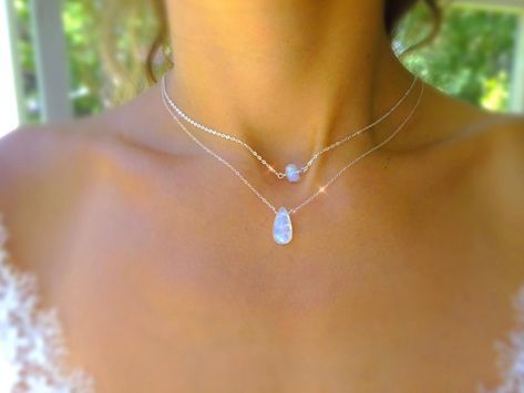 Moonstone necklace moonstone layering necklaces blue fire | Etsy Moon Stone Necklace, Moonstone Teardrop Necklace, October Jewelry, Moonstone Necklace Silver, Necklace Layered, Layered Necklace Set, Handmade Jewelry Necklace, Multi Layer Necklace, Teardrop Necklace