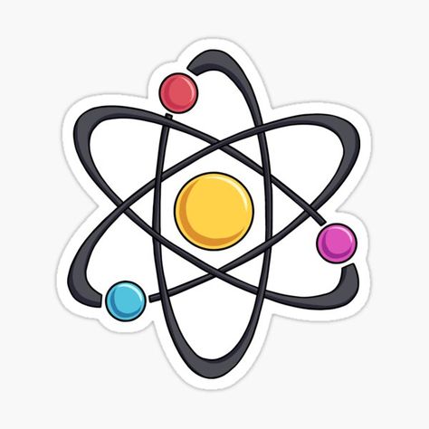 Atom sticker , science , physics , chemistry • Millions of unique designs by independent artists. Find your thing. Atom Symbol, Science Lab Decorations, Science Symbols, Science Printables, Chemistry Art, Science Decor, Science Physics, Science Stickers, Graphic Design Brochure