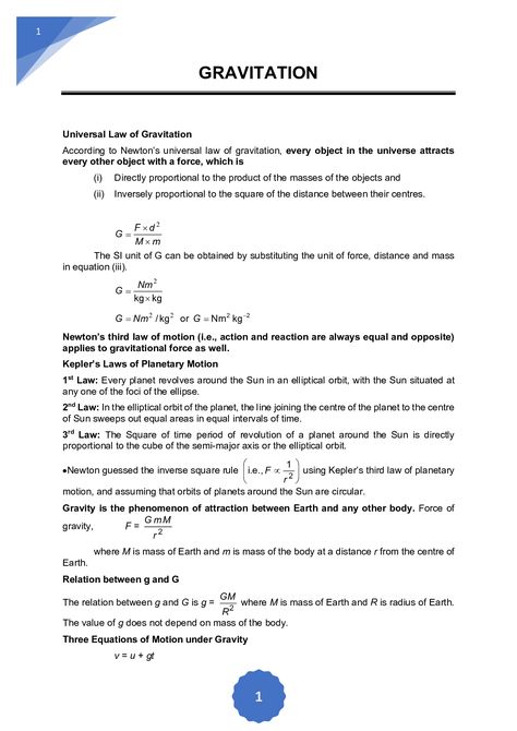 Physics Formula for Class 9 Gravitation | Physics Wallah Physics Notes Class 9 Gravitation, Gravitation Notes Class 9th, Gravitation Class 9 Notes, Gravitation Notes, Gravitation Physics, Physics Flashcards, Study Physics, Physics Wallah, Science Formulas