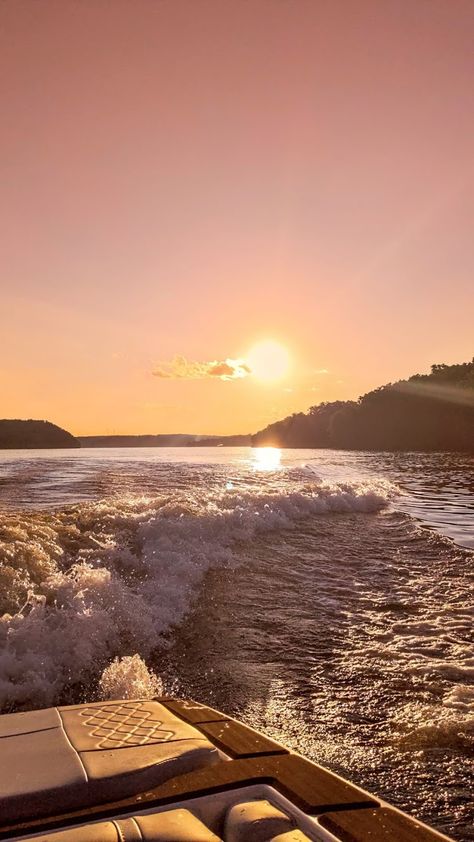 Sunset On A Boat, Aesthetic Locations, Sunset Boat Ride, Obx Summer, Boat Sunset, Twisted Lies, Dream Future, Go Wallpaper, Boat Ride