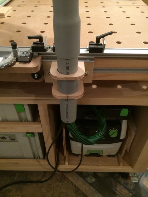 dust-extraction-hose-power-cord-management 2,448×3,264 pixels Festool Mft, Wood Shop Ideas, Portable Workbench, Workbench Ideas, Woodworking Tools Workshop, Dust Extraction, Diy Workbench, Dust Extractor, Wood Shop Projects