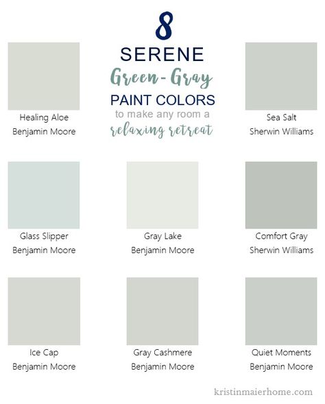 Gray Paint Colors, Green Grey Paint, Interior Paint Colors Schemes, Paint Color Schemes, Gray Paint, Green Paint Colors, Grey Paint, Grey Paint Colors, Room Paint Colors