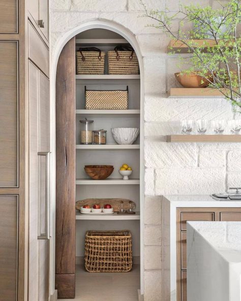 Style Scouting: Vol. 33 - In My Own Style Arched Pocket Door, Pocket Door Pantry, Build Your House, Pantry Wall, Colonial Style Homes, Deep Shelves, Design Your Kitchen, Pocket Door, Lifestyle Ideas