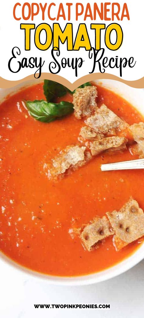 Panera Copycat Tomato Soup, Tomato Soup Panera Copycat, Panera Tomato Soup Recipe Copycat, Panera Tomato Soup, Panera Tomato Soup Recipe, Panera Copycat Recipes, Great American Cookie, Panera Copycat, Starbucks Copycat Recipes