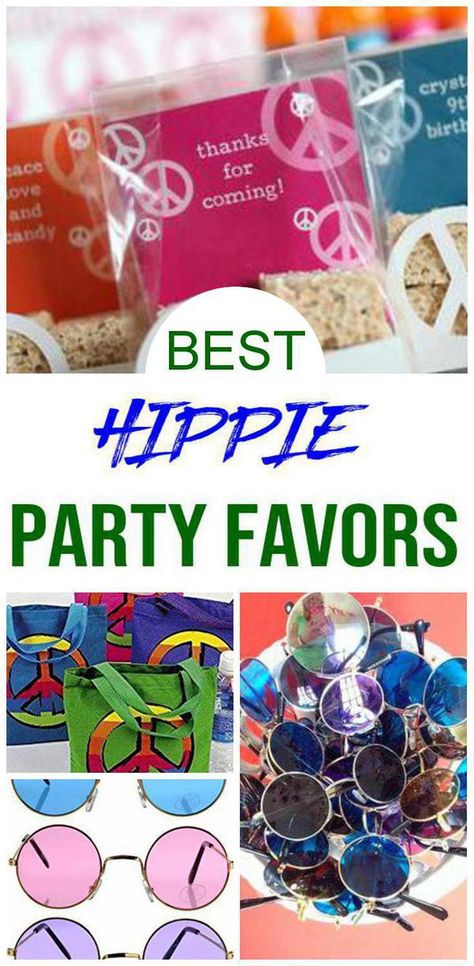 Find the best hippie party favors. Have a great hippie birthday party for your child with these party favor ideas. These party favors are a great way to add a hippie goodie bag for the children to take home as a gift. Any of these kids party favors would be a great addition to your party supplies for your hippie theme party.  #partyfavor #kidsparty 5 Is A Vibe Party Favors, 60s Party Favors, 70s Theme Party Favors, Peace And Love Party Ideas, Five Is A Vibe Birthday Party Favors, 70s Party Favors, Hippy Themed Birthday Party, Hippie Birthday Party Ideas, Hippie Party Ideas