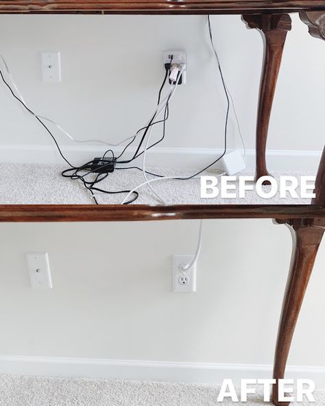 How to Hide Cords and Wires in Your Home How To Hide Cords On Wall, Organize Wires Cords, How To Hide Wires, Hiding Electrical Cords, Wire Hiding Ideas, Hide Cords Desk, Hide Desk Cords, How To Hide Cables, Hiding Wires Desk Home Office