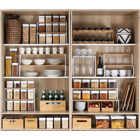 [PaidLink] 77 Kitchen Pantry Shelving Ideas Insights To Find Out This Season #kitchenpantryshelvingideas Pantry Organisation, Bamboo Shelf, House Organisation, Kitchen Bench, Pantry Shelving, Kitchen Organization Pantry, Kitchen Organisation, Kitchen Pantry Design, Pantry Shelf