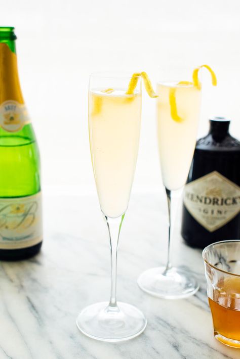 French 75 Drink, French 75 Recipe, French 75 Cocktail Recipes, French 75 Cocktail, Simple Syrup Recipes, Strong Drinks, French 75, Make Simple Syrup, Vegan Sugar