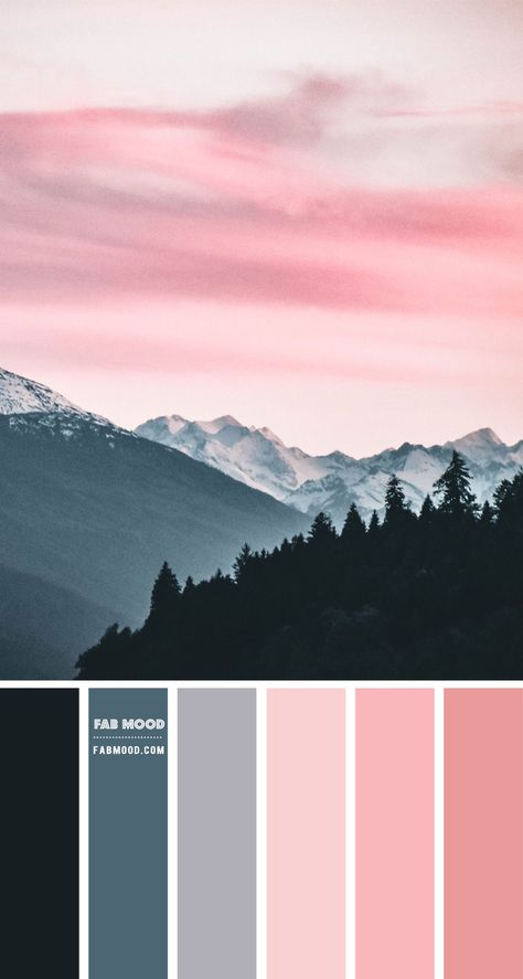 grey and pink, salmon pink and grey, grey and salmon pink color scheme, colour combo #color #colorcombo Blue Grey Pink Color Palette, Air Color Palette, Pink Complimentary Colors, Deer Sona, Blue And Pink Colour Palette, Winter Pallette, Mustard Color Scheme, Winter Colour Palette, Wedding Colour Palettes