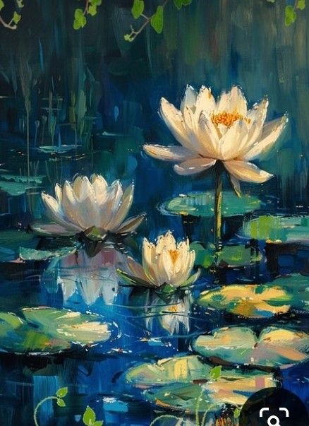 Water Lily Pond Drawing, Waterlily Painting Acrylic, Lotus Flower Painting Acrylics, Lotus Painting Acrylic, Lily Pad Flowers, Inspirational Painting Ideas, Waterlily Painting, Georgia Core, Pond Watercolor