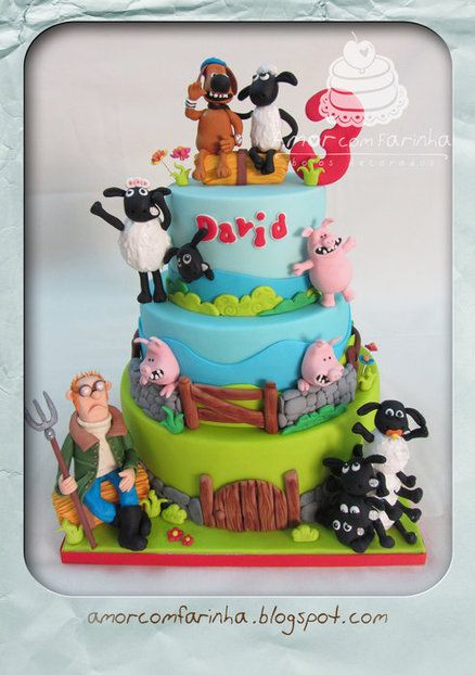 Shaun the sheep-cake. I think I like this better than Fynn haha! Shaun The Sheep Birthday Party, Sheep Cakes, Sheep Birthday Party, Shaun The Sheep Birthday, Shaun The Sheep Party, Shaun The Sheep Cake, Shaun Sheep, Shawn The Sheep, Sheep Party