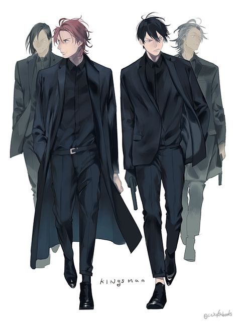 Shinkai & Arakita | Yowamushi Pedal Digital Painting Tutorials, Drawing Clothes, 영감을 주는 캐릭터, Character Design References, Boy Art, Drawing Poses, Black Suits, Drawing Reference Poses, Character Outfits