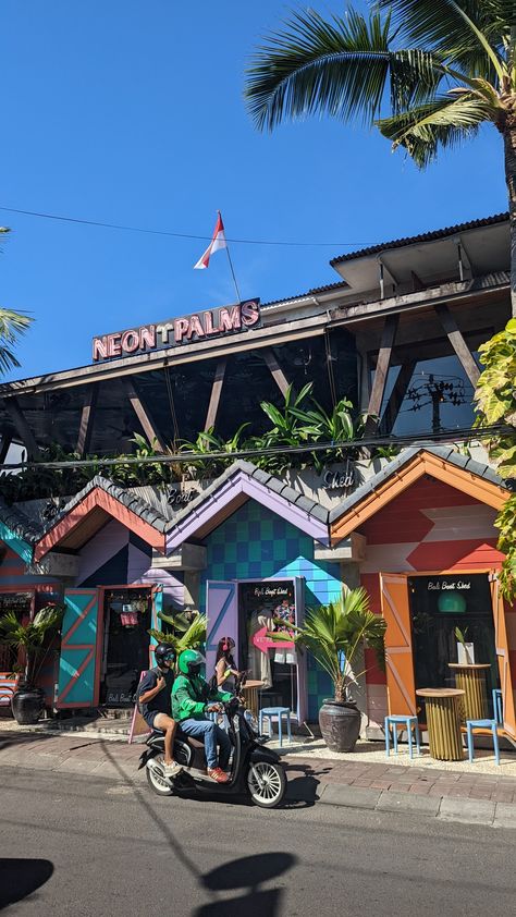 Seminyak Colourful Buildings Bali Places, Bali Aesthetic, 2025 Travel, Bali Seminyak, Bali Trip, Seminyak Bali, Travel Picture Ideas, Girl Bedroom Designs, Se Asia