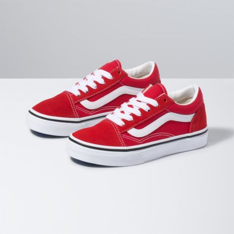 Kids Old Skool Vans Checkerboard, Vans Store, Red Vans, Jordan Shoes Girls, Vans Kids, Vans Shop, Vans Sneakers, Vans Classic, High Top Shoes