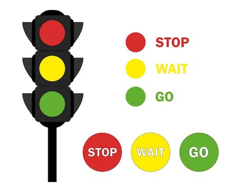 Flat traffic lights with three colors re... | Premium Vector #Freepik #vector #semaphore #stop-light #traffic-signal #traffic-light Traffic Signal Worksheet For Kids, Signal Light Traffic, Trafic Signal For Kids, Trafic Signal Project For Kids, Traffic Signal Drawing, Traffic Signs For Kids Activities, Traffic Signal Craft For Kids, Traffic Light Illustration, Traffic Light Drawing