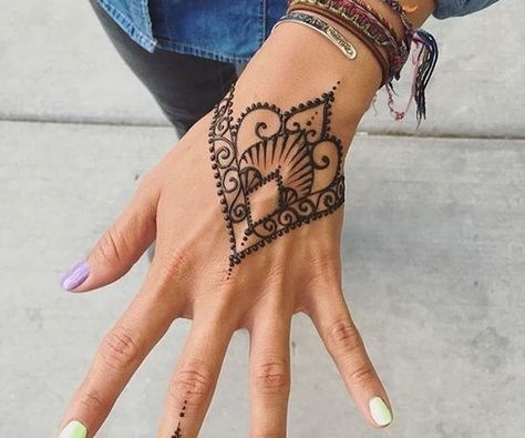 indian mehndi on hand easy patterns Henna Hand Designs, Henna Ink, Henne Tattoo, Jagua Henna, Henna Tutorial, Tato Henna, Henna Tattoo Hand, Finger Henna, Henna Body Art