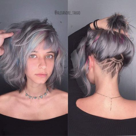 50 Bold Hidden Undercut Bob Ideas To Copy Undercut Shaggy Bob, Short Curtain Bangs Thinner Hair, Shaggy Long Bob, 70s Hairstyle, Messy Bobs, Shag Bob Haircut, Long Shaggy Bob, Shaggy Bobs, Bob Undercut