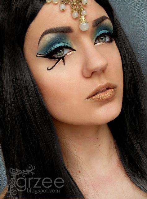 Egyptian Beauty - Cleopatra A Woman, Halloween, Makeup, Hair, Blue, Black, Make Up