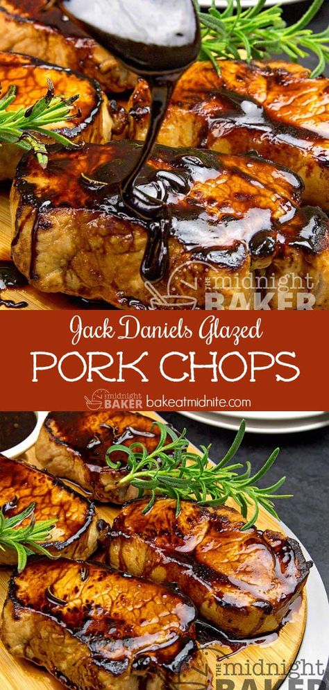 Jack Daniels Pork Tenderloin, Jack Daniels Recipes Food, Side Dishes For Grilled Pork Chops, Brined Pork Chops Recipes, Smoker Pork Chops, Whiskey Pork Chops, Boneless Pork Loin Chop Recipes, Jack Daniels Glaze, Jack Daniels Recipes