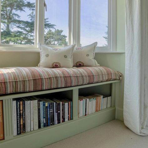 Cosy corner ✨ Wallace Stripe is perfect if you want to add a bit of colour in to a room 💛 Thank you @hn.interiordesign Available in… | Instagram Corner Window Seat, Coat Closet Makeover, Corner Window, Coat Closet, French Stripes, Cosy Corner, Closet Makeover, Window Seat, Be Perfect