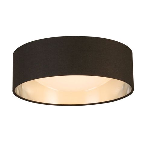 EGLO Orme Black and Brushed Nickel LED 12-Inch Flush Mount 204718A | Bellacor Eglo Lighting, Led Ceiling Light Fixtures, Contemporary Light Fixtures, Metal Canopy, Semi Flush Lighting, Led Flush Mount, Flush Mount Lighting, Led Ceiling Lights, Flush Mount Ceiling