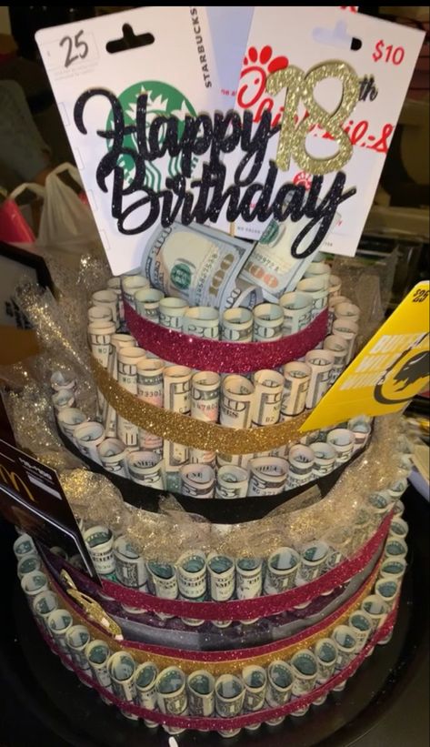 Real Money Cake, 18th Birthday Money Cake, Thank You Cake, Money Cake, Birthday Money, 18th Birthday Cake, Hair Twist, Birthday Stuff, Twist Styles