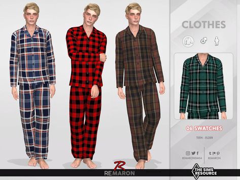 Sims 4 Mac, Pajamas Shirt, Sims 4 Male Clothes, Mens Pjs, Jumpsuit Fall, Pajamas Pants, Mens Pajama Pants, Boys Sleepwear