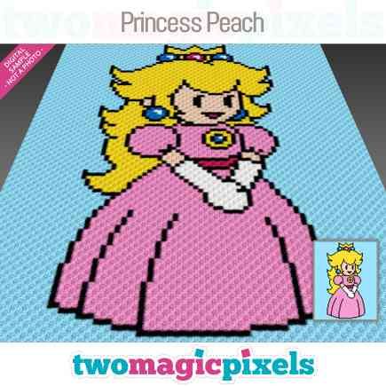 "Princess Peach" is a digital graph (available in PDF format only) that can be used to crochet a blanket using various techniques, such as C2C, Mini C2C, SC, HDC, DC, TSS or Bobble Stitch.   Alternatively, you can use this product for cross stitch, knitting, hama beads, plastic canvas, diamond painting and other crafts. Peach Blanket, Two Magic Pixels, Cross Stitch Graph, Crochet A Blanket, Sc Crochet, C2c Graph, Peach Design, Cross Stitch Knitting, Crochet Princess