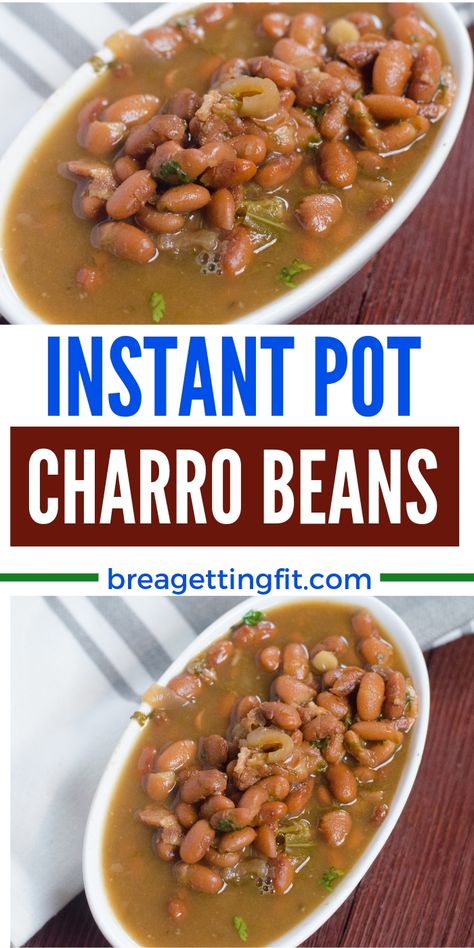 Charo Beans Recipe, Instant Pot Charro Beans, Charro Beans Recipe, Mexican Slow Cooker, Charro Beans, Potluck Side Dishes, Cowboy Beans, Large Family Meals, Recipes Authentic