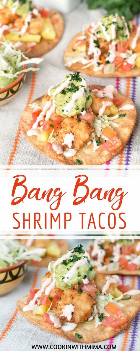 Scallops Tacos, Seafood Tacos Recipes, Best Taco Recipe, Bang Bang Shrimp Tacos, Seafood Delight, Dude Food, Shrimp Taco, Spicy Shrimp Tacos, Shrimp Taco Recipes