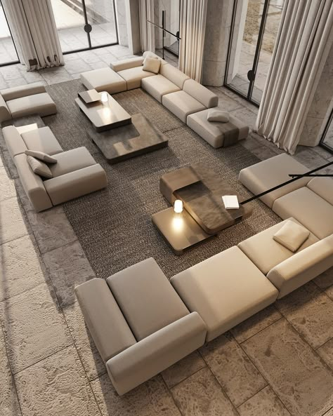 Large Living Room Layout, Big Living Room, Sofa Layout, Living Room Furniture Layout, Luxury Furniture Living Room, Living Room Sofa Design, Furniture Layout, Livingroom Layout, Decor Home Living Room