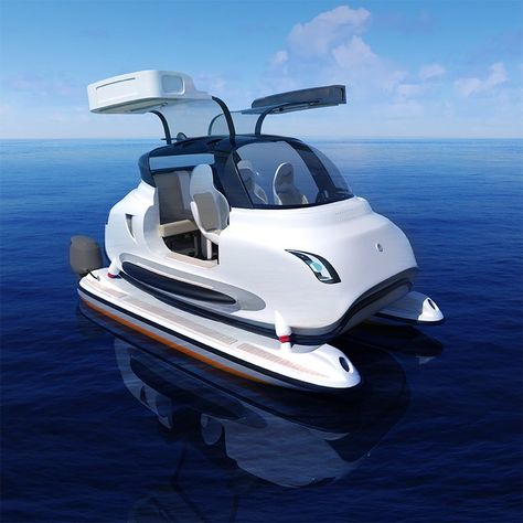 jet capsule reveals multifunctional 'linux' vehicle for water,land+sky mobility Jet Capsule, Speed Boats Racing, Cool Boats, Jet Boats, Boat Race, Yacht Boat, Super Yachts, Water Toys, Boat Design