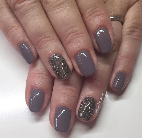 The gel bottle inc. miss grey and pretty pewter Gel Bottle Nails Designs, Grey Dip Nail Designs, Grey And Pink Gel Nail Designs, Grey And Glitter Gel Nails, Pink And Grey Gel Nails, Gel Nails Grey And Pink, Gel Bottle Inc Nails, The Gel Bottle Inc Nails, Pewter Nails