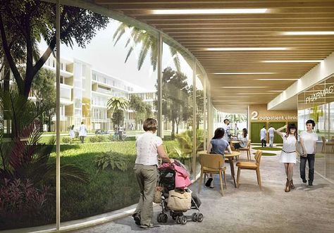 Elderly Care Center, Senior Living Design, Healthcare Interior Design, Campus Design, Lobby Interior Design, Hospital Architecture, Interior Design Portfolios, Healthcare Architecture, Hospital Interior